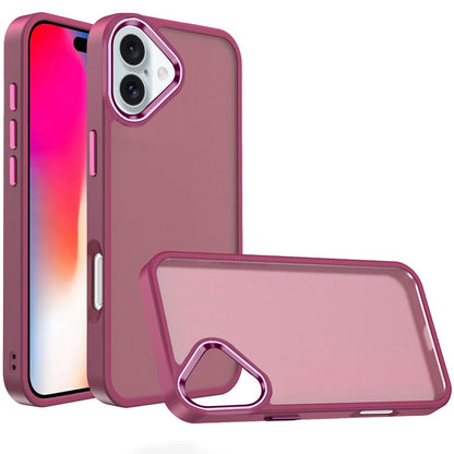 For Apple iPhone 16 Plus (6.7") Slim Fit Thin Hybrid Frosted Matte Polished Oil Thick Acrylic Hard PC TPU Rubber Frame Case Cover