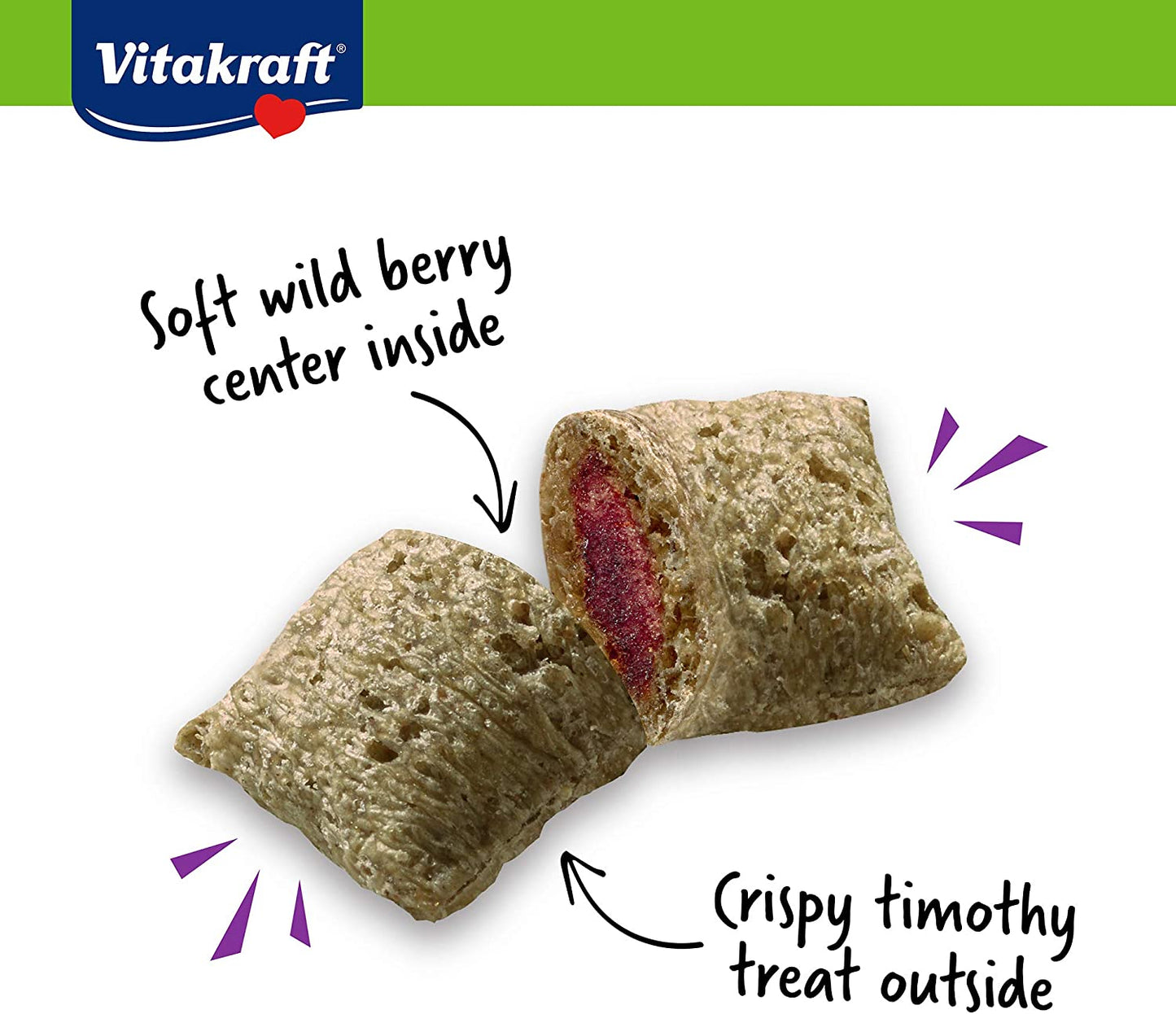 Vitakraft Bursts Treat for Rabbits, Guinea Pigs and Hamsters Wild Berry Flavor [Small Pet Supplies] 1.76 oz