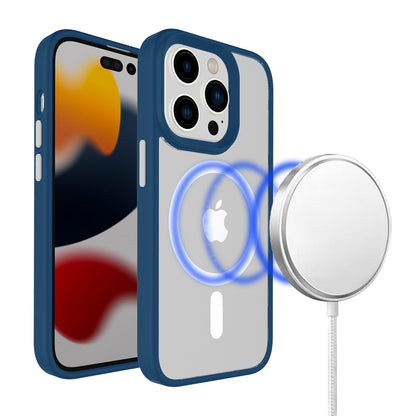 For Apple iPhone 12 Pro Max Magnetic Circle Hybrid 2mm Shock Protection Durable Grip Color Button Design for Ultra Series Case Cover Black