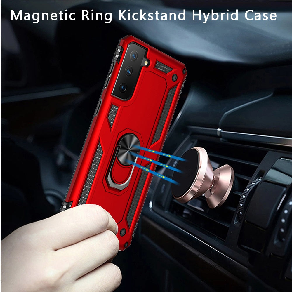 For Samsung Galaxy S22 Hybrid Shockproof Durable 360 Degree Rotatable Ring Stand Holder Kickstand Fit Magnetic Car Mount Case Cover