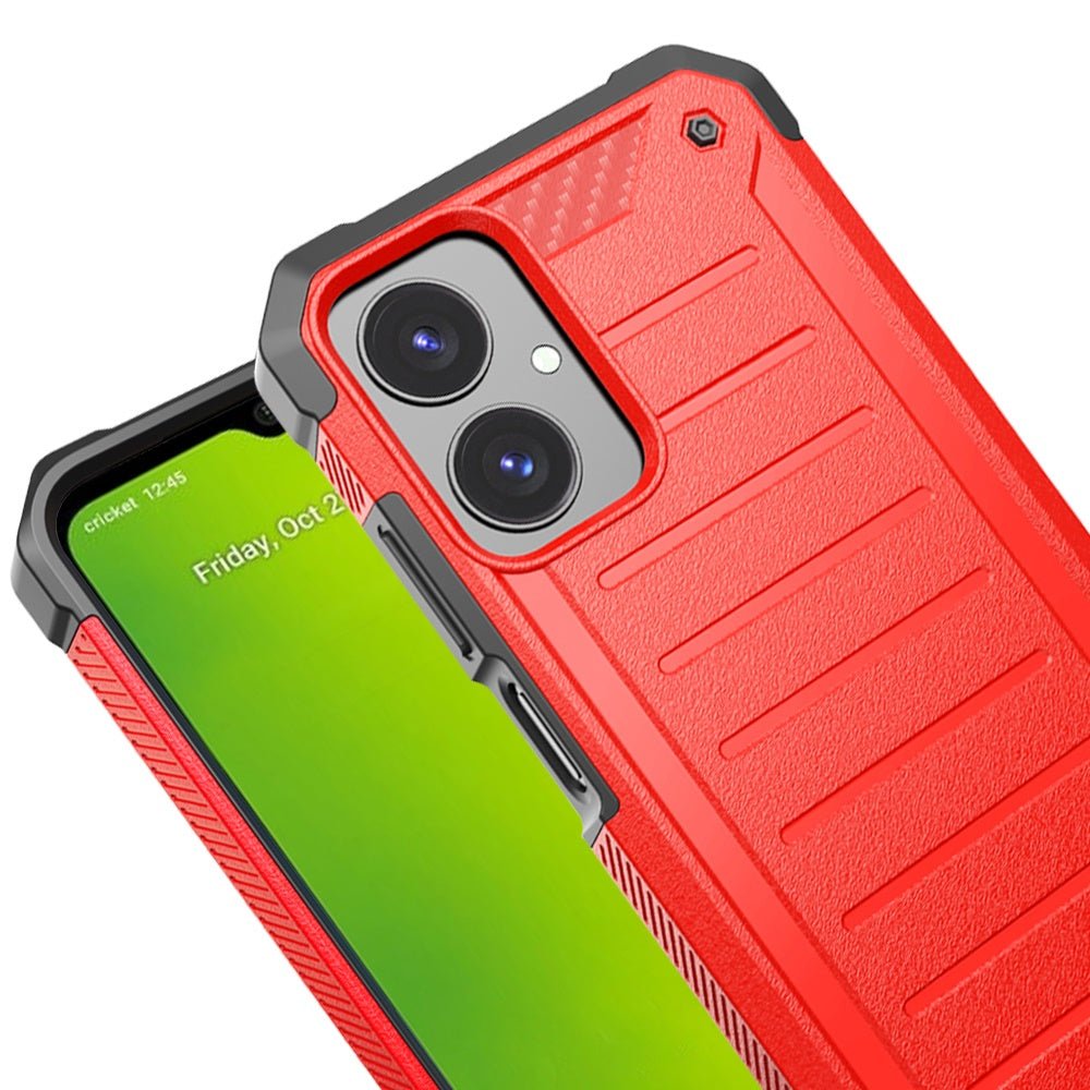 For Cricket Icon Pro 2026 Tough Lined Design Hybrid Shockproof Protective Rugged TPU Hard PC with Durable Grip Case Cover