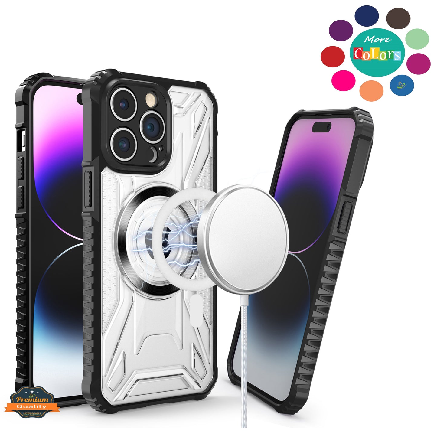 For Samsung Galaxy A57 MagSafe Compatible Pattern Clear Transparent Rugged Hybrid Magnetic TPU Shockproof Armor Case Cover