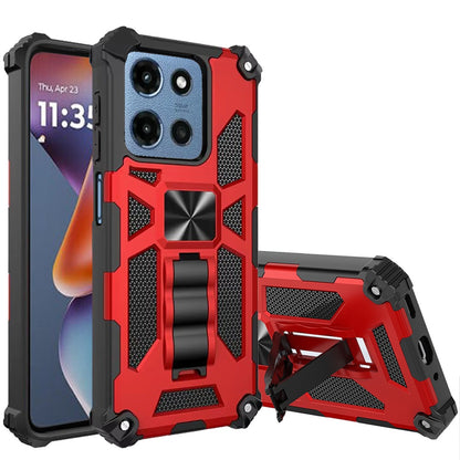 For Samsung Galaxy A16 5G Hybrid Shockproof [Military Grade] Rugged Protective with Magnetic Car Mount & Invisible Stand Case Cover