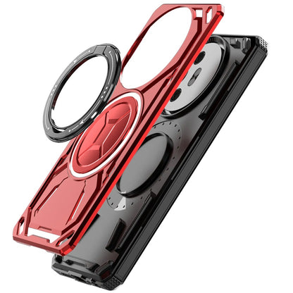 For TCL 50 XL 5G Hybrid Magnetic Ring and 360° Rotational Kickstand with MagSafe Compatible, Military Grade Drop Protection Case Cover Red