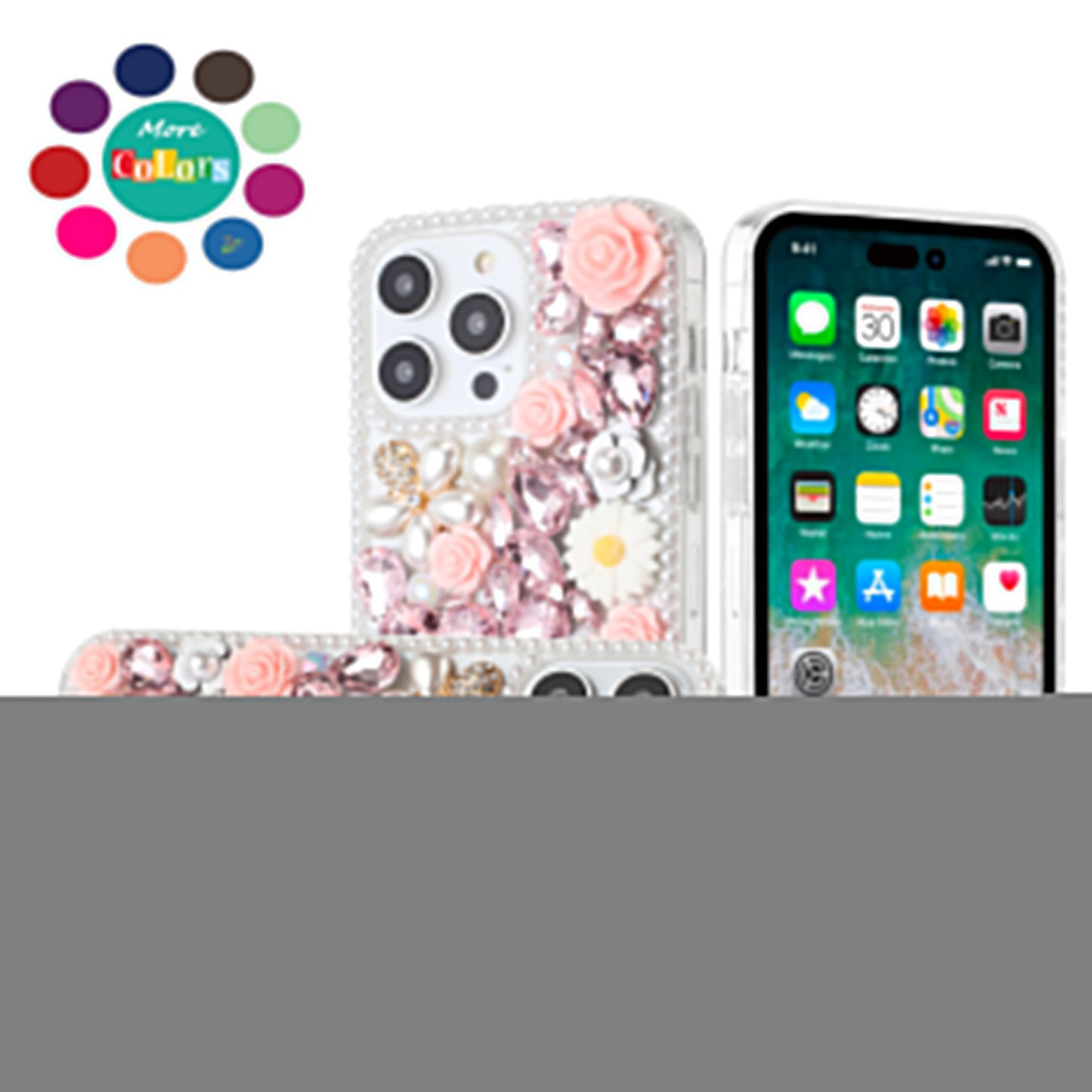 For Motorola Moto G Stylus 5G 2026 /2025 Fashion Rose Flower Floral, 3D Bling Crystal Full Diamonds Pearl Sparkle Rhinestone Glitter Hybrid Case Cover