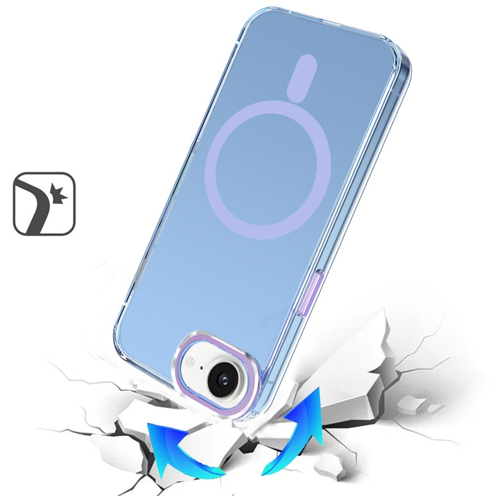 For Apple iPhone 17E /16E Clear Transparent Case Matching Circle Design, Hybrid TPU Hard Shell, Support Magsafe Charger Case Cover