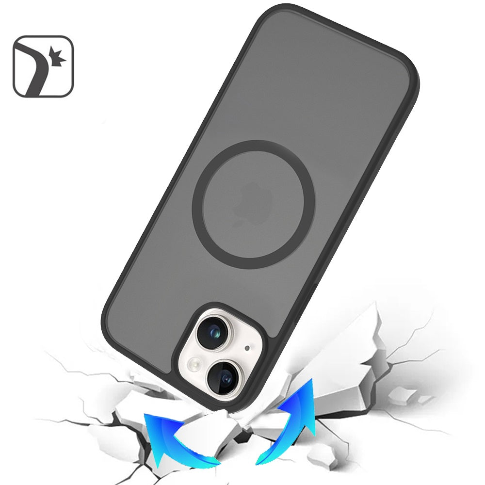 For Apple iPhone 16 (6.1") MagSafe Compatible Case Hybrid Soft TPU Bumper Hard Translucent Matte Back Slim Shockproof Case Cover