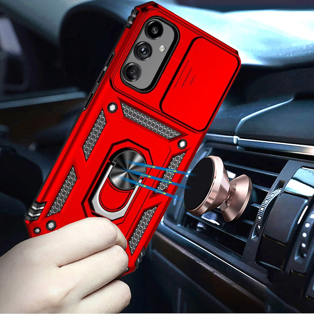 For Samsung Galaxy A26 Hybrid Ring Shockproof with 360° Rotate Ring Kickstand, Camera Lens Protection, Soft Edge Bumper Case Cover