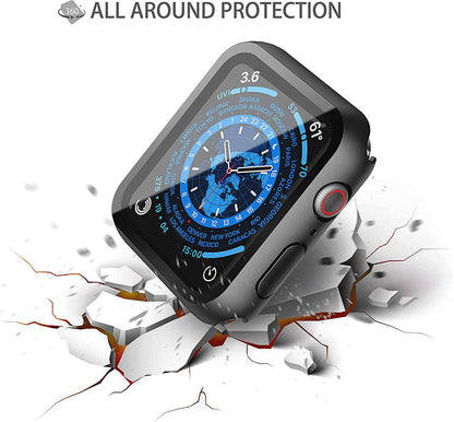 For Apple Watch Size 41mm Slim Hard PC Bumper, Clear Touch Full Coverage with Built in Tempered Glass Screen Protector Case Cover Clear