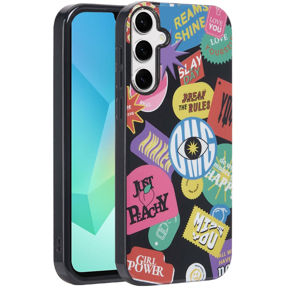 For Samsung Galaxy S21 FE Fan Edition Fashion Layer Design Slim IMD TPU Protective, Shockproof Hybrid Stylish Durable Hard PC Case Cover