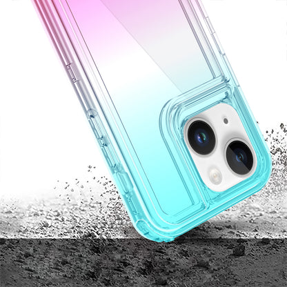 For Apple iPhone 16 (6.1") Hybrid 3in1 Clear Two Color Tone Transparent Shockproof Rubber TPU + Hard Protective Frame Case Cover
