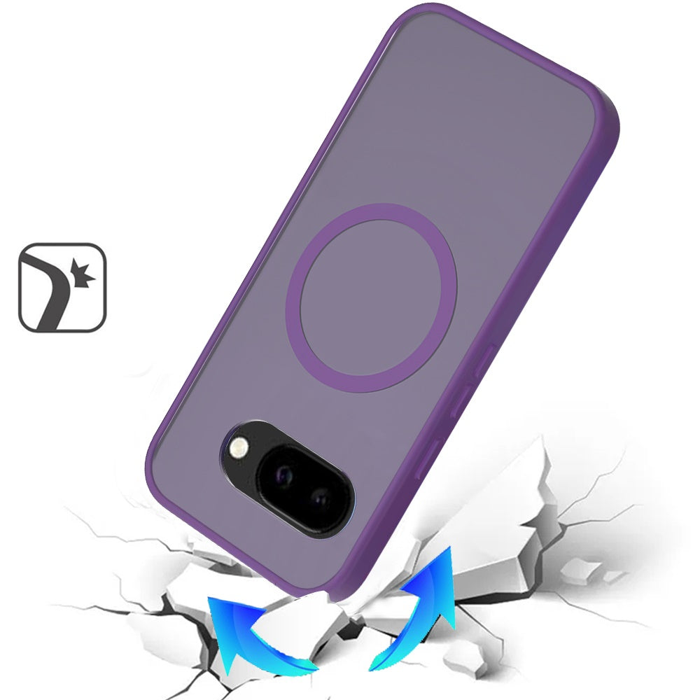 For Google Pixel 9A MagSafe Compatible Case Hybrid Soft TPU Bumper Hard Translucent Matte Back Slim Shockproof Case Cover