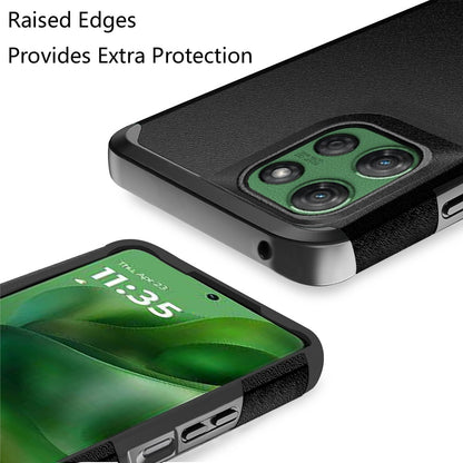 For Motorola Moto G Stylus 5G 2025 Premium Slim Tough 2in1 Hybrid Case Dual-Layer PC TPU Rubber Armor with Shockproof Protection Case Cover Black