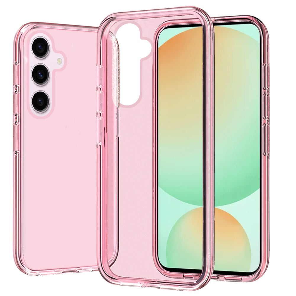 For Samsung Galaxy S24 FE /Fan Edition Transparent Shock Absorption PC + TPU Rubber Gel Thick 3mm Hybrid Silicone Slim Fit Back Case Cover