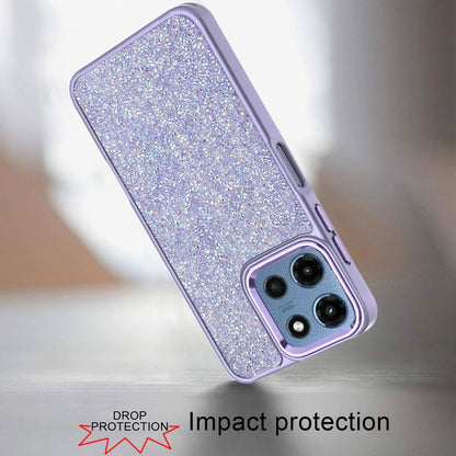 Phone Case for Motorola Moto G 5G 2026 / 2025 Crystal Glass Bling Diamond Metallic Edge Shockproof Durable Protective Clear Hybrid Stylish Premium Design Cover