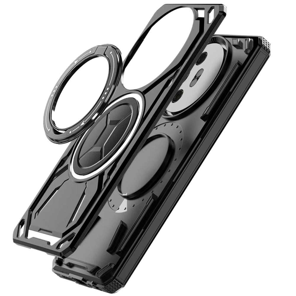 For TCL 50 XL 5G Hybrid Magnetic Ring and 360° Rotational Kickstand with MagSafe Compatible, Military Grade Drop Protection Case Cover Black