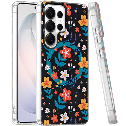 Phone Case for Samsung Galaxy S26 Ultra Shockproof Dual Layer TPU IMD Print Rugged Anti-Slip Grip Drop Protection Scratch Resistant Slim Fit Glossy Floral Heart Aesthetic Cover