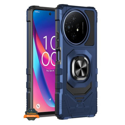 For TCL 60 XE NXTPAPER Hybrid Magnetic Car Mount Ring Kickstand Stand Holder Full-Body Armor Protective [Military Grade] Case Cover