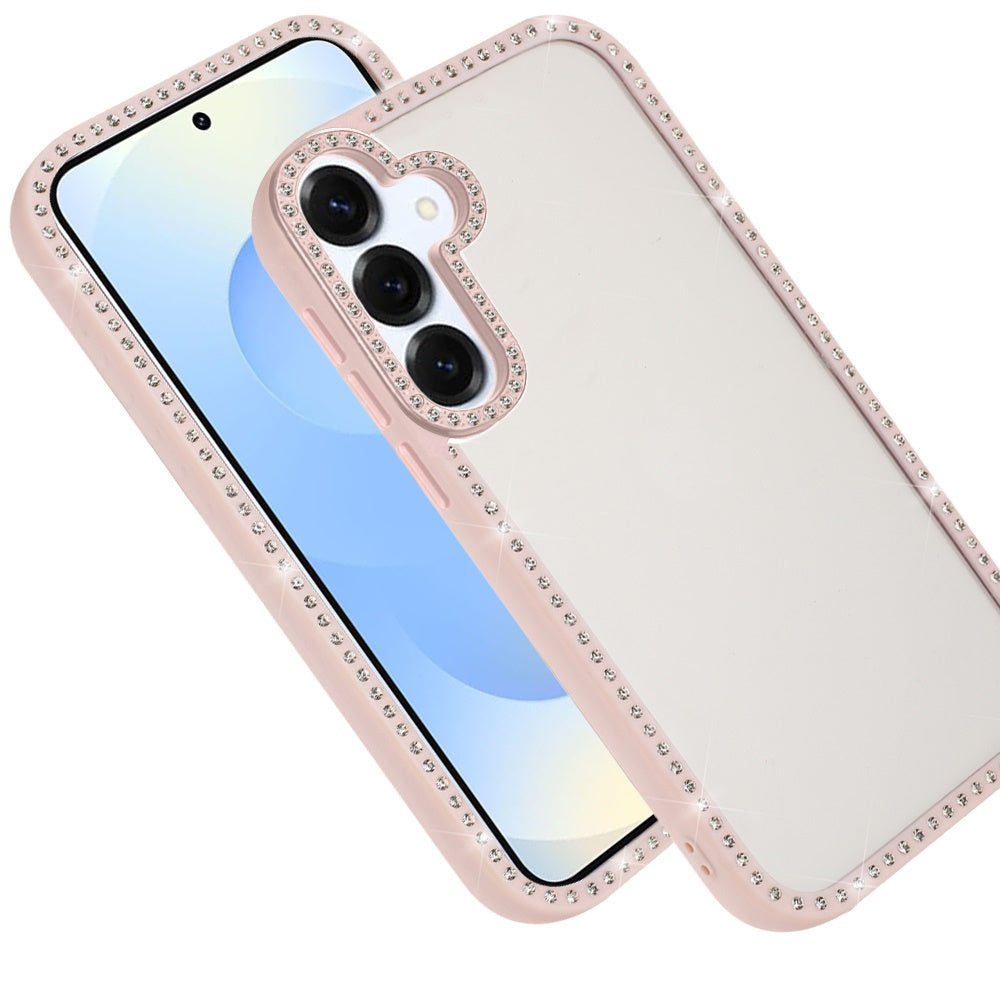 For Samsung Galaxy S25 /S24 Diamond Full Rhinestone Clear Hybrid Protective, Sparkly Bling Transparent Shockproof Bumper All Around Case Cover