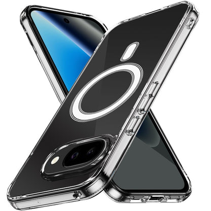For Google Pixel 10a Clear Magnetic Case with Built-in Magnets Compatible with MagSafe Slim Soft TPU Bumper Case Cover Clear