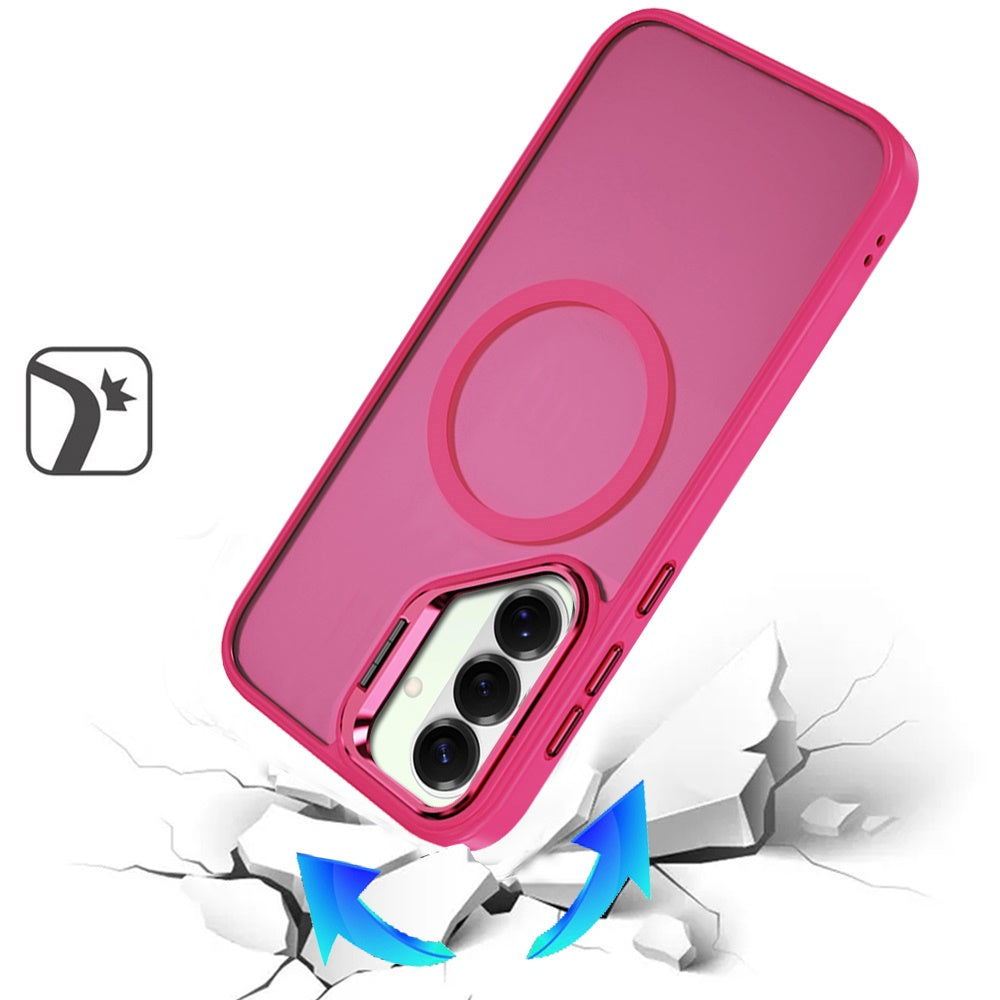 For Samsung Galaxy S26+ / S26 Plus Heavy Duty Metallic Hybrid Tough TPU with Camera Ring Stand, MagSafe Compatible, Rugged Drop Protection Case Cover