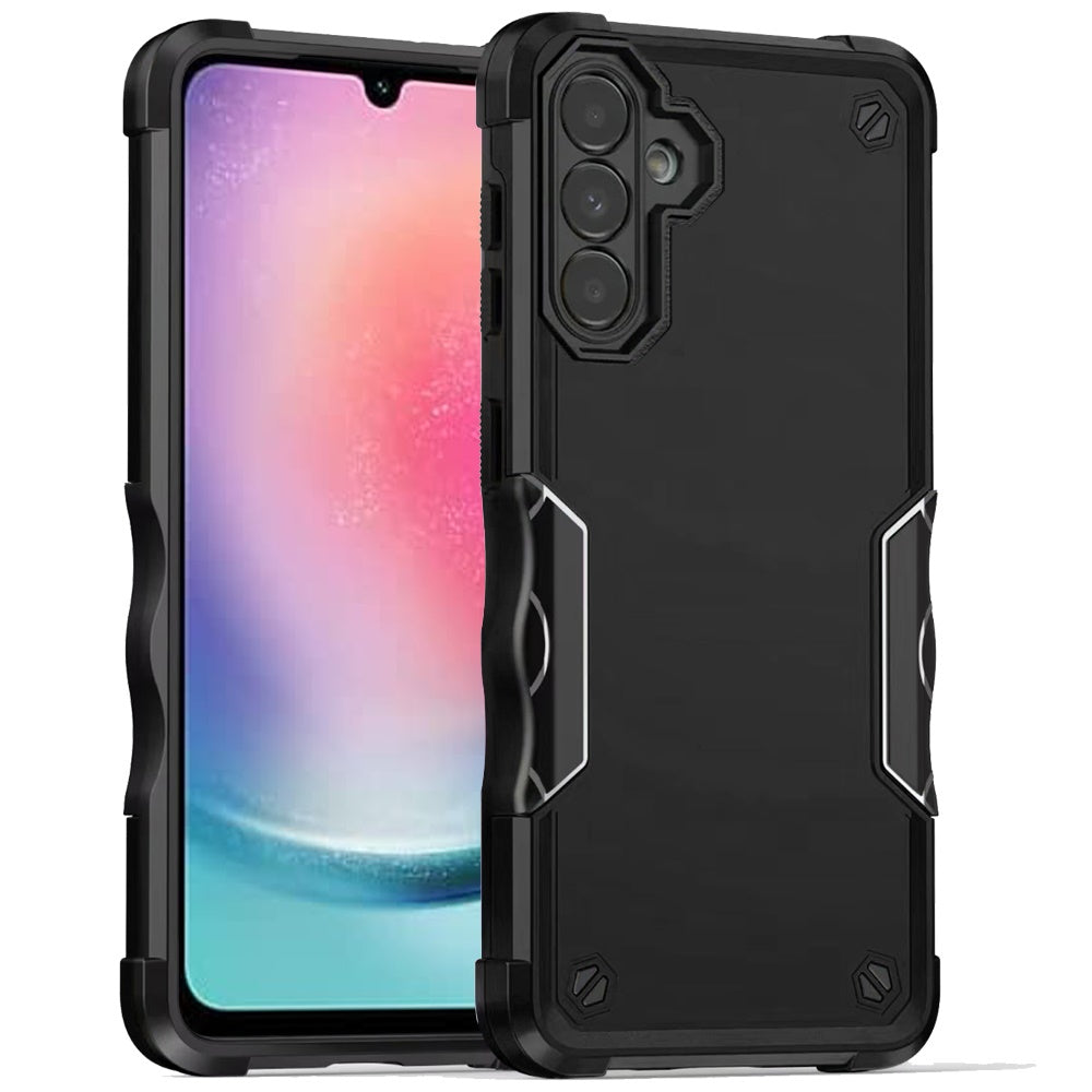 For Samsung Galaxy A26 Slim Tough Shockproof Hybrid Heavy Duty 2in1 Dual Layer TPU Bumper Rugged Rubber Defend Armor Case Cover Black
