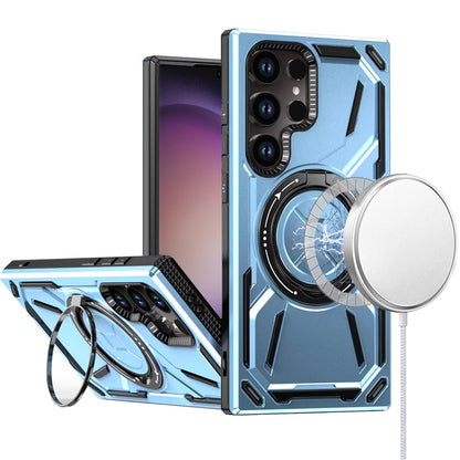 For Samsung Galaxy S23 Ultra Hybrid Magnetic Ring and 360° Rotational Kickstand with MagSafe Compatible, Military Grade Drop Protection Case Cover