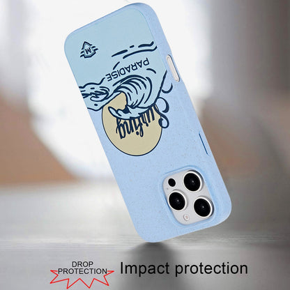 For Apple iPhone 16 Pro (6.3") Eco Friendly Bio-Degradable Design Hybrid Cases Slim Fit Soft TPU Drop Protection Rubber printed Case Cover