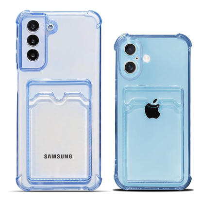 For Samsung Galaxy A17 5G Clear Slim TPU Phone Case with Credit Card Slot Back, Transparent Protective Shockproof Case Cover