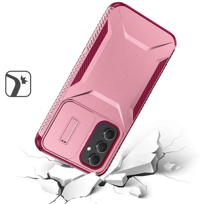 For Samsung Galaxy A15 5G Slim Fit Shockproof Hybrid with Slide Camera Window Covering, Rugged Tpu Silicone Hard PC Bumper Case Cover