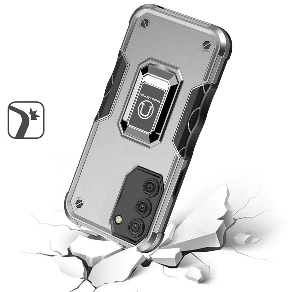 Hybrid Stand Magnetic Ring Holder Kickstand Heavy Duty Rugged Drop Silicone & Hard PC Shockproof