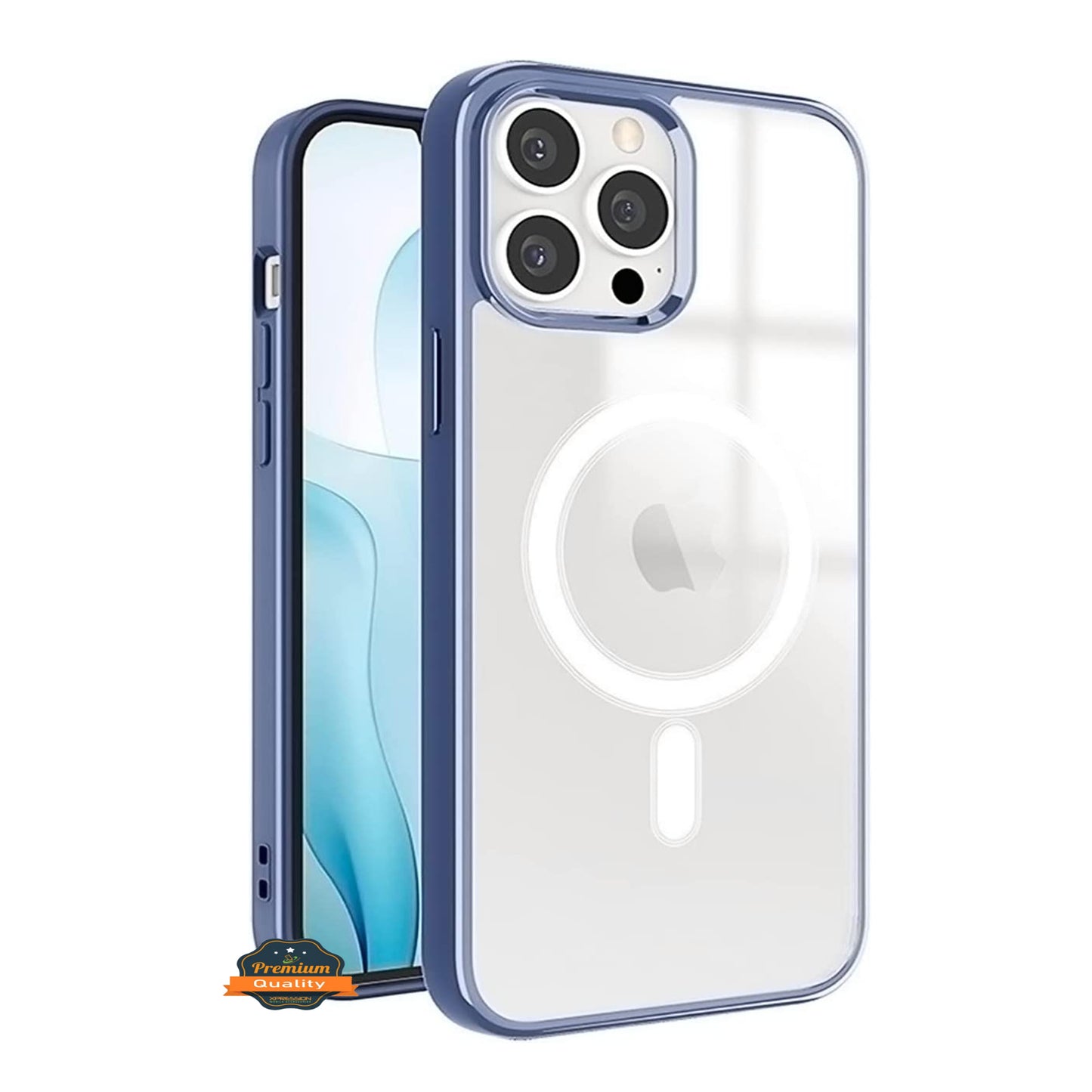 For Apple iPhone 16 Pro Max (6.9") Hybrid Clear Transparent Colors Edge Bumper with Magsafe Compatible, Ultra Slim Hard PC Case Cover