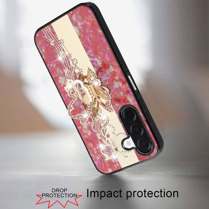 For Samsung Galaxy A17 5G Diamonds 3D Butterfly Bling Sparkly Glitter Ornaments Engraving Hybrid with Stand Fashion Case Cover