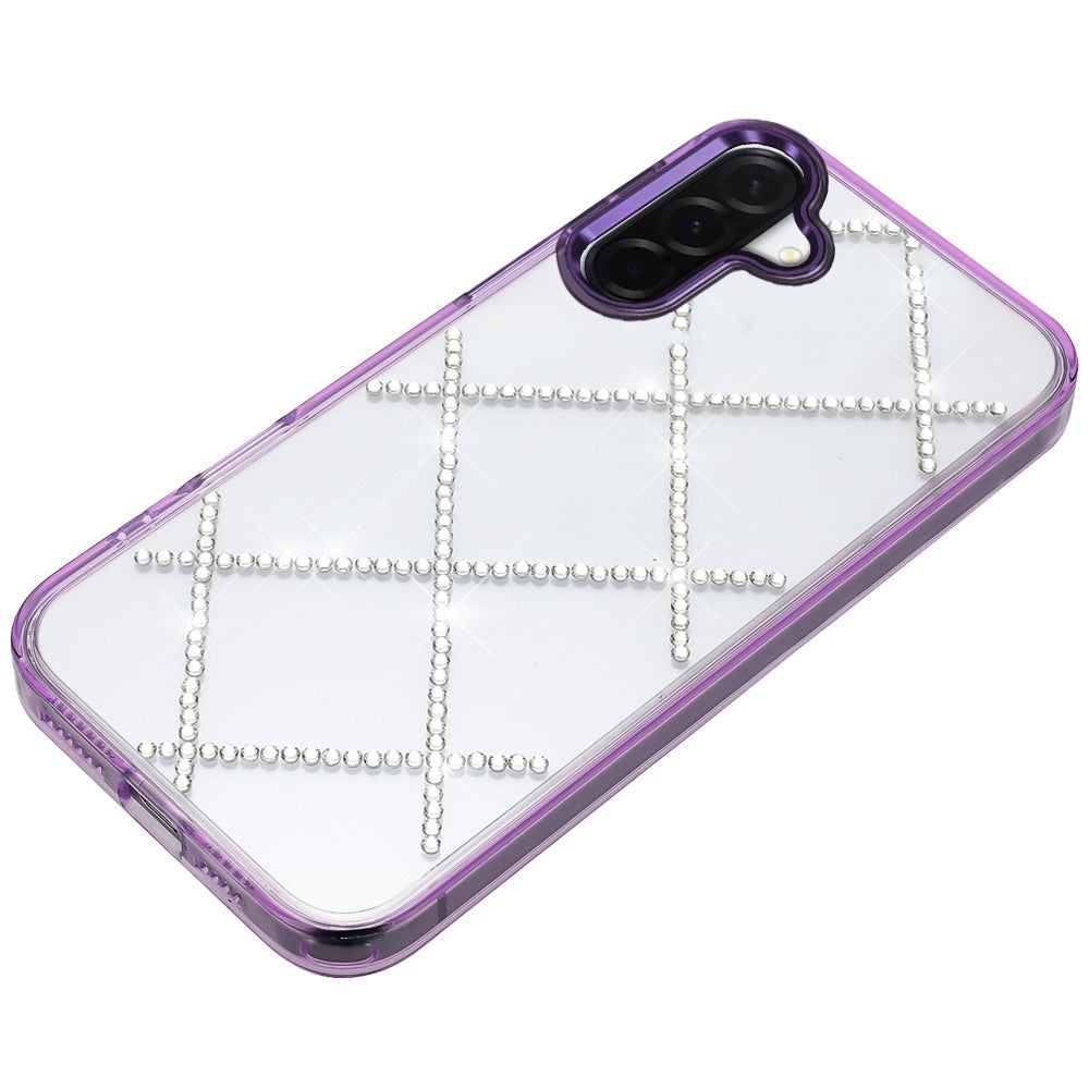 For Samsung Galaxy A57 Gem Glitter Diamond Bling Clear Hybrid TPU Cover, Colorful Shockproof Protective Back, Slim Fit for Women Girls Case Cover
