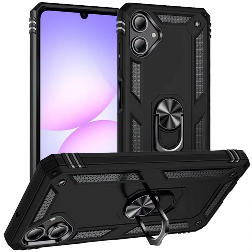 For Samsung Galaxy A07 Hybrid Shockproof Durable 360 Degree Rotatable Ring Stand Holder Kickstand Fit Magnetic Car Mount Case Cover