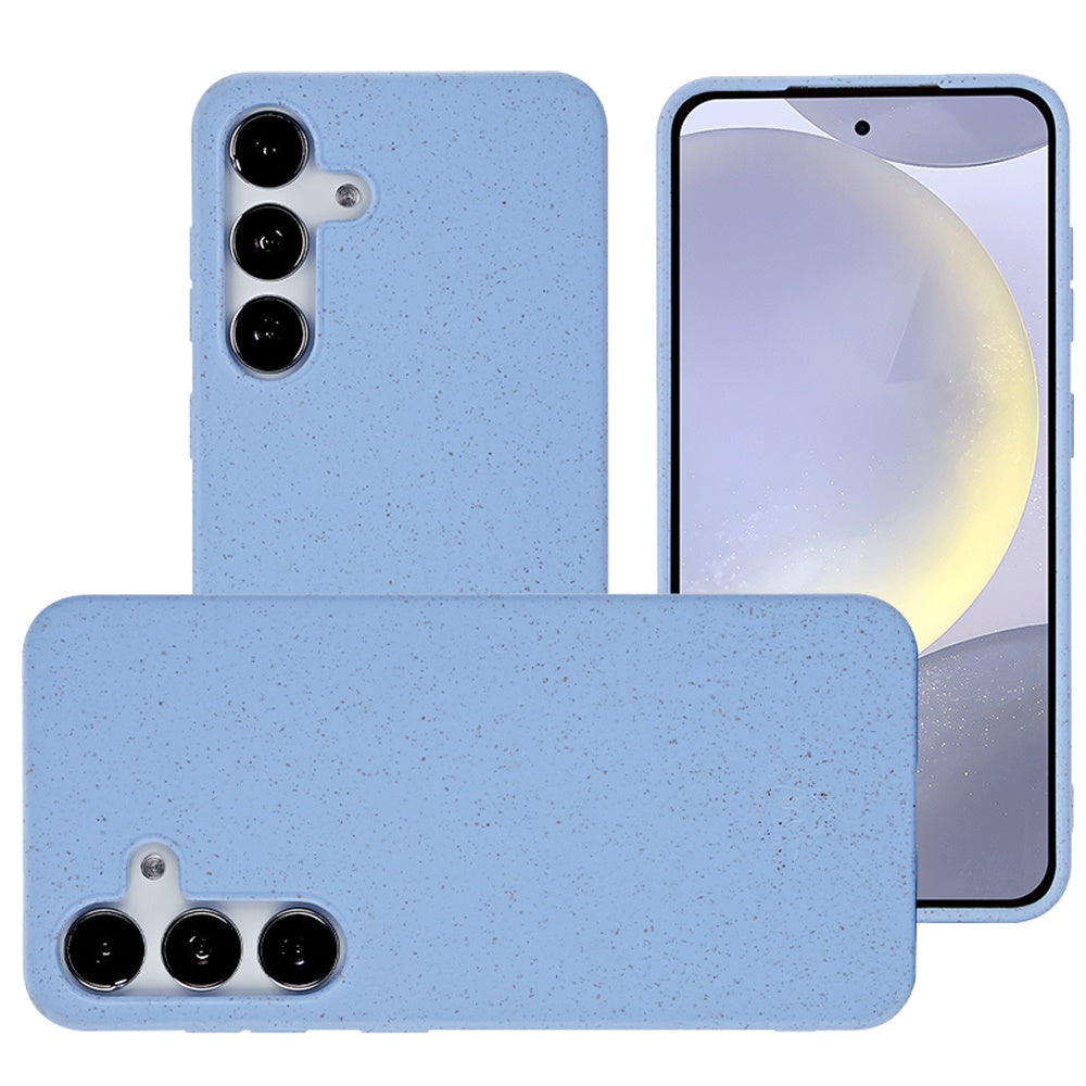 For Samsung Galaxy S24+ Plus Wheat Fiber Eco Slim Shock Protection Durable Grip Lightweight Bio Material Design for Plus Series Case Cover Light Blue