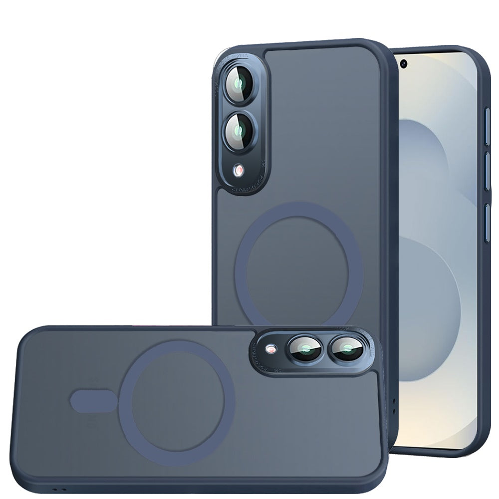 For Samsung Galaxy S25 EDGE Complete Protection HQ Matte Translucent Hybrid Shockproof w/ Camera Protector Compatible with MagSafe Case Cover