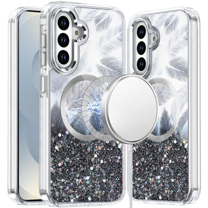 For Samsung Galaxy S26 Epoxy Glitter Shimmer Fashion Case with Magnetic Magsafe Compatible Hybrid Sparkling Slim Protective Case Cover