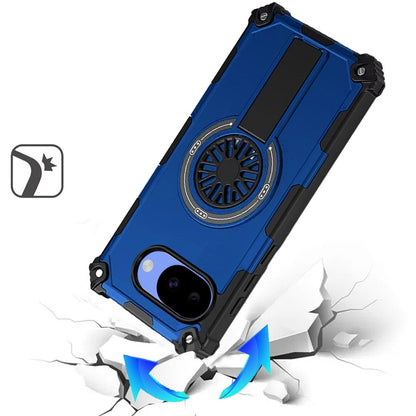 Phone Case for Google Pixel 10A Invisible Kickstand Magnetic Car Mount Friendly Shockproof Texture Anti Slip Durable Grip Heavy Duty Hybrid Cover