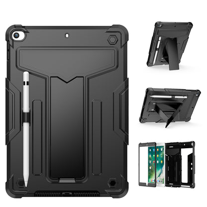 For Tough Hybrid with Vertical 3-in-1 Design, Built-in Kickstand, Shockproof Rugged Full Body with Grip Protection Black Tablet Case Cover