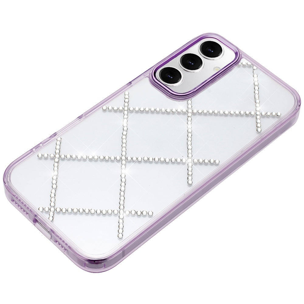 For Samsung Galaxy S25 Ultra Gem Glitter Diamond Bling Clear Hybrid TPU Cover, Colorful Shockproof Protective Back, Slim Fit for Women Girls Case Cover