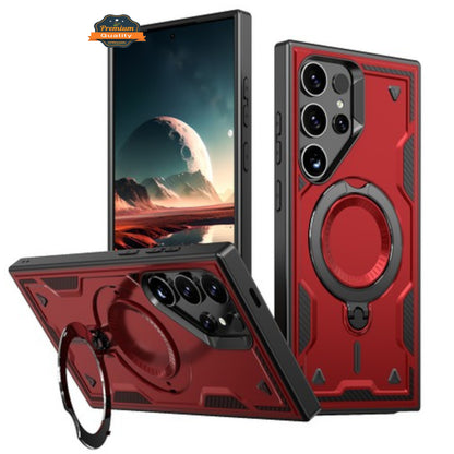 For Samsung Galaxy S25 /S24 Ring Holder Military-Grade Shockproof, Magnetic Kickstand, Large Twisting Compatible with MagSafe Case Cover