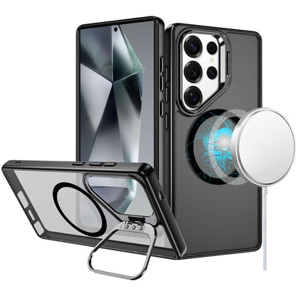 For Apple iPhone 17E /16E Heavy Duty Metallic Hybrid Tough TPU with Camera Ring Stand, MagSafe Compatible, Rugged Drop Protection Case Cover