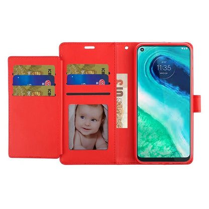 For Samsung Galaxy S21 Ultra Wallet Case with ID/ Card Holder, Wristlet Strap, Magnetic TPU Protective Shockproof Folio Flip Case Cover Red
