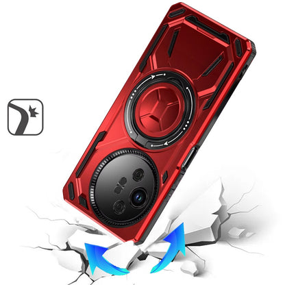 For TCL 50 XL 5G Hybrid Magnetic Ring and 360° Rotational Kickstand with MagSafe Compatible, Military Grade Drop Protection Case Cover Red