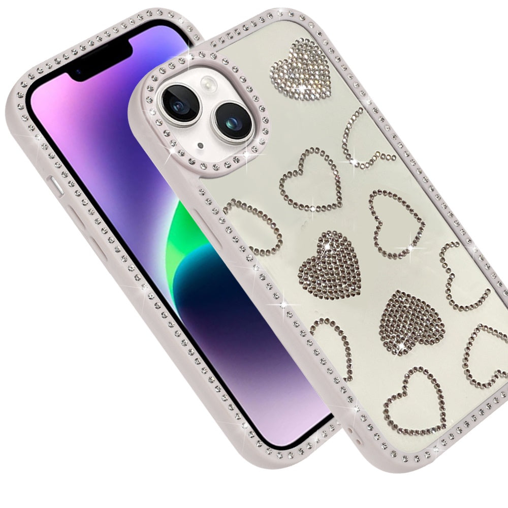 For Samsung Galaxy A57 Spread Love Glitter Shimmer Bling Diamond Edge Hybrid Drop Protection Shockproof Design Case Cover