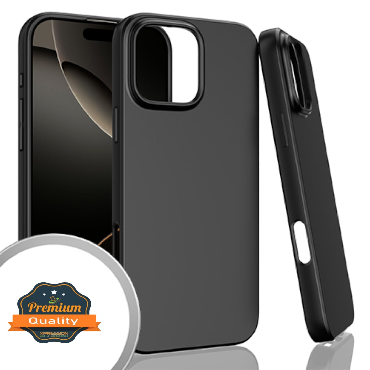 For Apple iPhone 16 Pro Max (6.9") Slim Thin Silicone Soft Skin Flexible TPU Gel Rubber Candy Gummy Protective Hybrid Case Cover Black