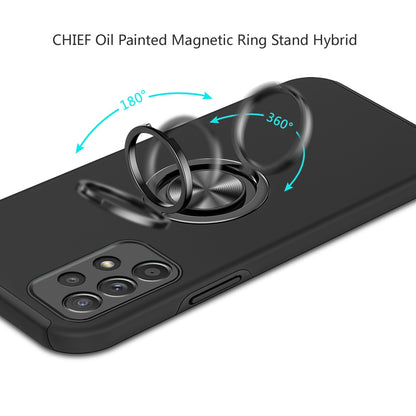 For Samsung Galaxy A37 Hybrid 360 Degree Rotatable Metal Invisible Ring Stand Holder Slim Fit Magnetic Car Mount Shockproof Case Cover
