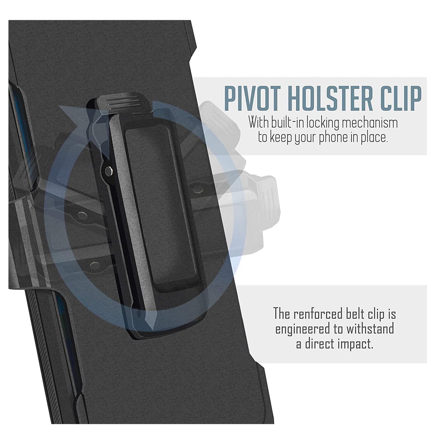 For Apple iPhone 16 Plus (6.7") Heavy Duty Rugged Shockproof Body Protection Hybrid Kickstand with Swivel Belt Clip Holster Case Cover Black