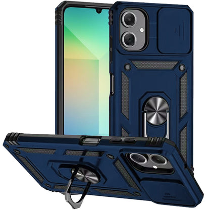 For Samsung Galaxy A06 Hybrid Shockproof Edge Bumper with Stand, Camera Lens Protection & 360° Rotate Ring Kickstand Case Cover